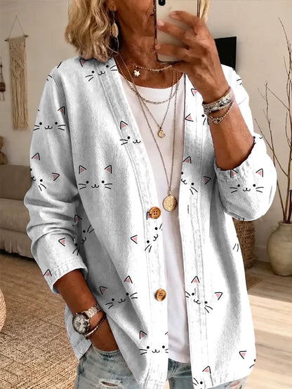 Women's Casual Printed Cardigan