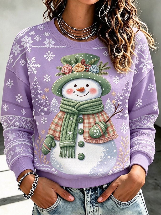 Women's Casual Printed Long-Sleeve Sweatshirt
