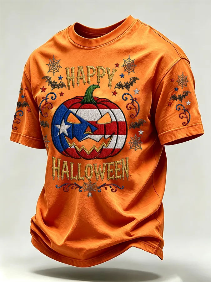 🎃Men's Puerto Rico Halloween Printed Short-Sleeve T-Shirt