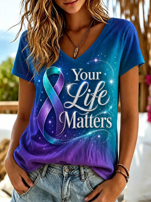 Women's Suicide Prevention Awareness Print T-Shirt