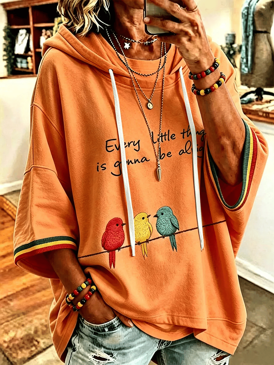 Women's Every Little Thing Is Gonna Be Alright Print Hoodie