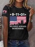 Women's We Will Never Forget 911 Print Shirt