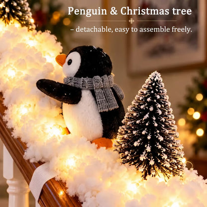 🐧 Light-Up Penguin Christmas Stair Garland – Turn Your Banister Into a Winter Wonderland ✨