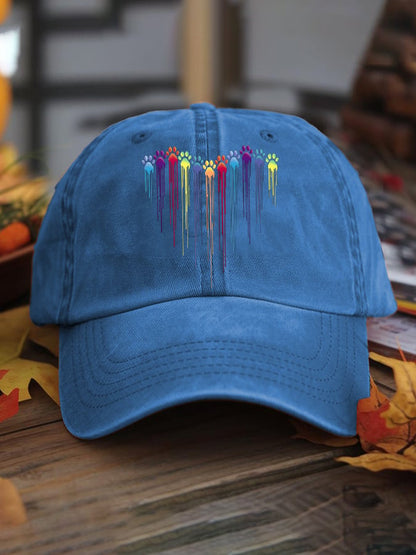 Unisex Colorful Dog Heart Paw Print Baseball Cap