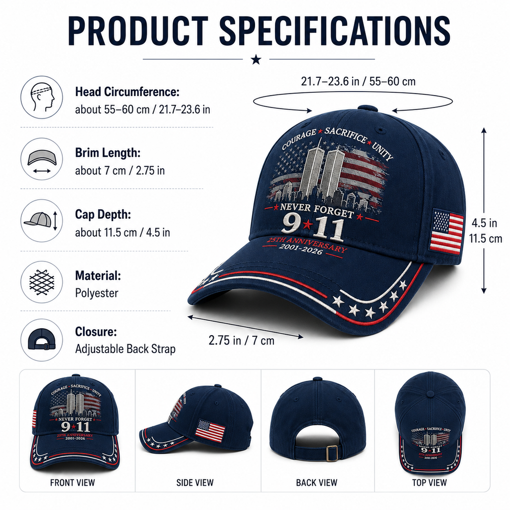 🦅49% OFF🔥Never Forget 9/11 25th Anniversary Memorial Cap