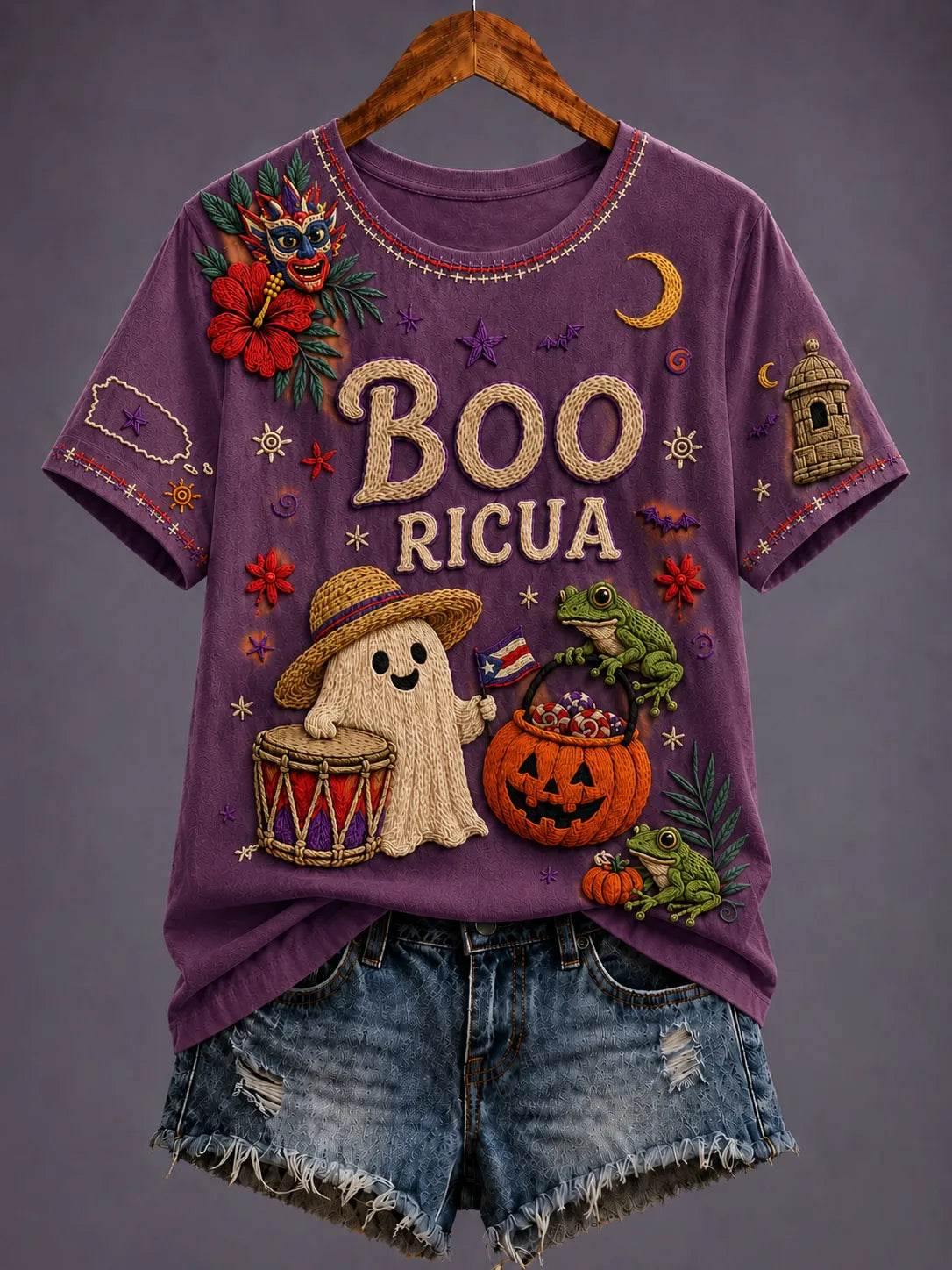🎃Women's Puerto Rico Halloween Graphic T-shirt