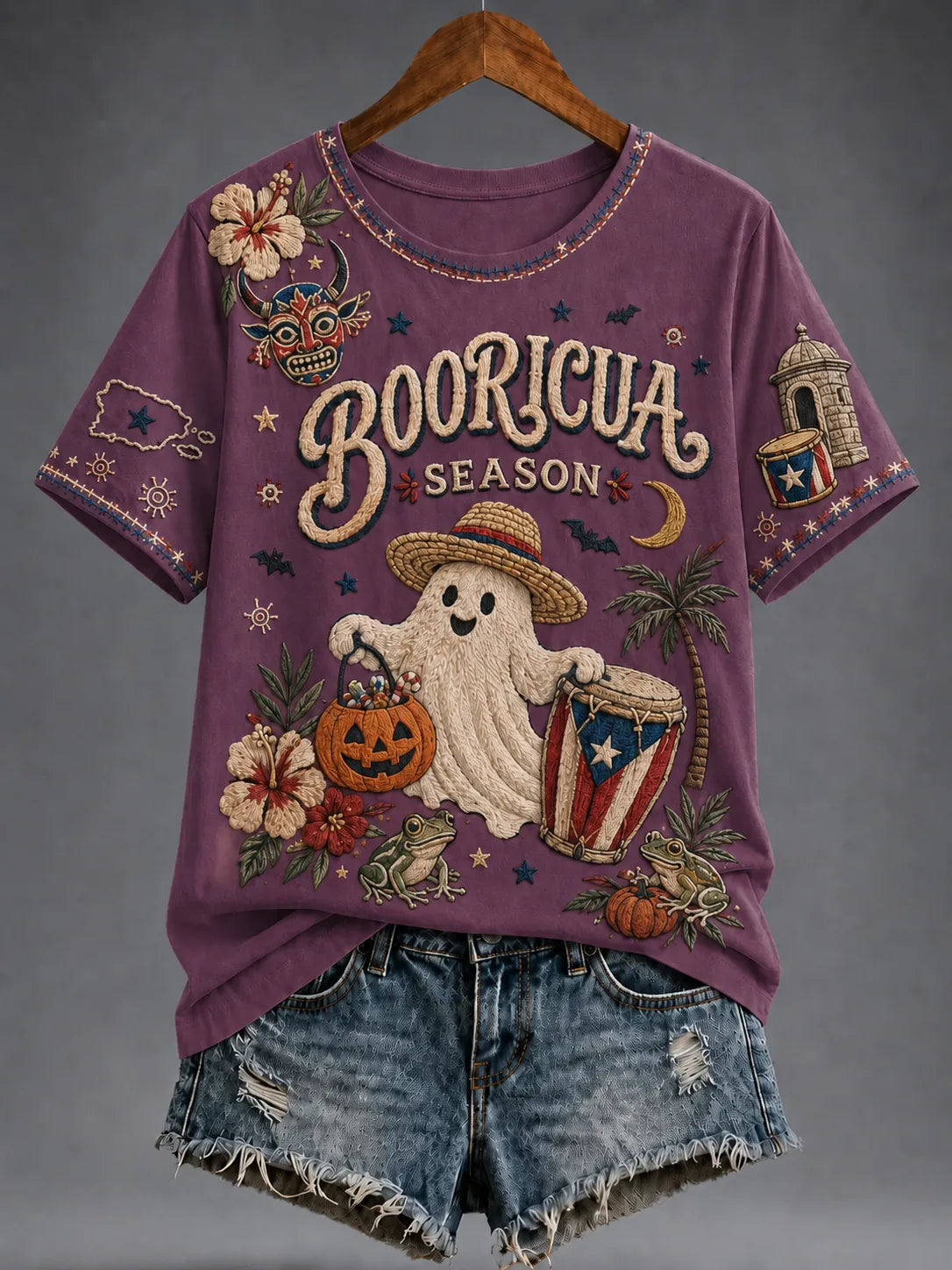 🎃Women's Puerto Rico Halloween Graphic T-shirt