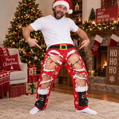 Santa’s Ripped Pants – Funny Christmas Illusion Pajama Pants