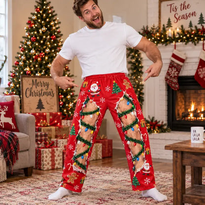Christmas Prank Pajama Pants – Funny Faux Ripped Holiday Print