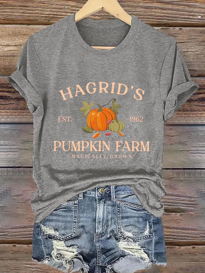 Women'S  Hagrid’s Pumpkin Patch Print Casual T-Shirt