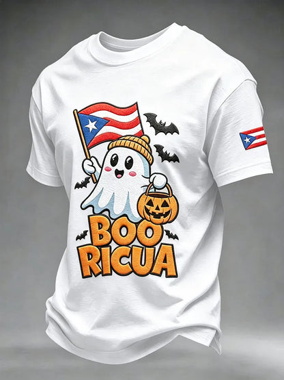 🎃Men's Puerto Rico Halloween Printed Short-Sleeve T-Shirt