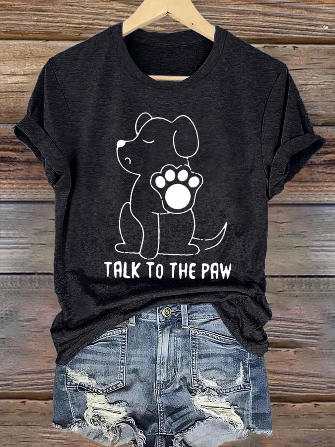 Men's Talking To Paws Funny Puppy Print T-shirt