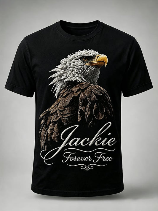 Men'S Casual Bald Eagle "Jackie" Print T-Shirt