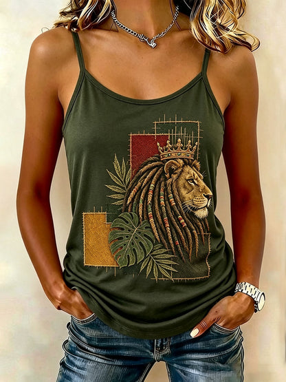 Women's Reggae Inspired Print Casual Tank Top