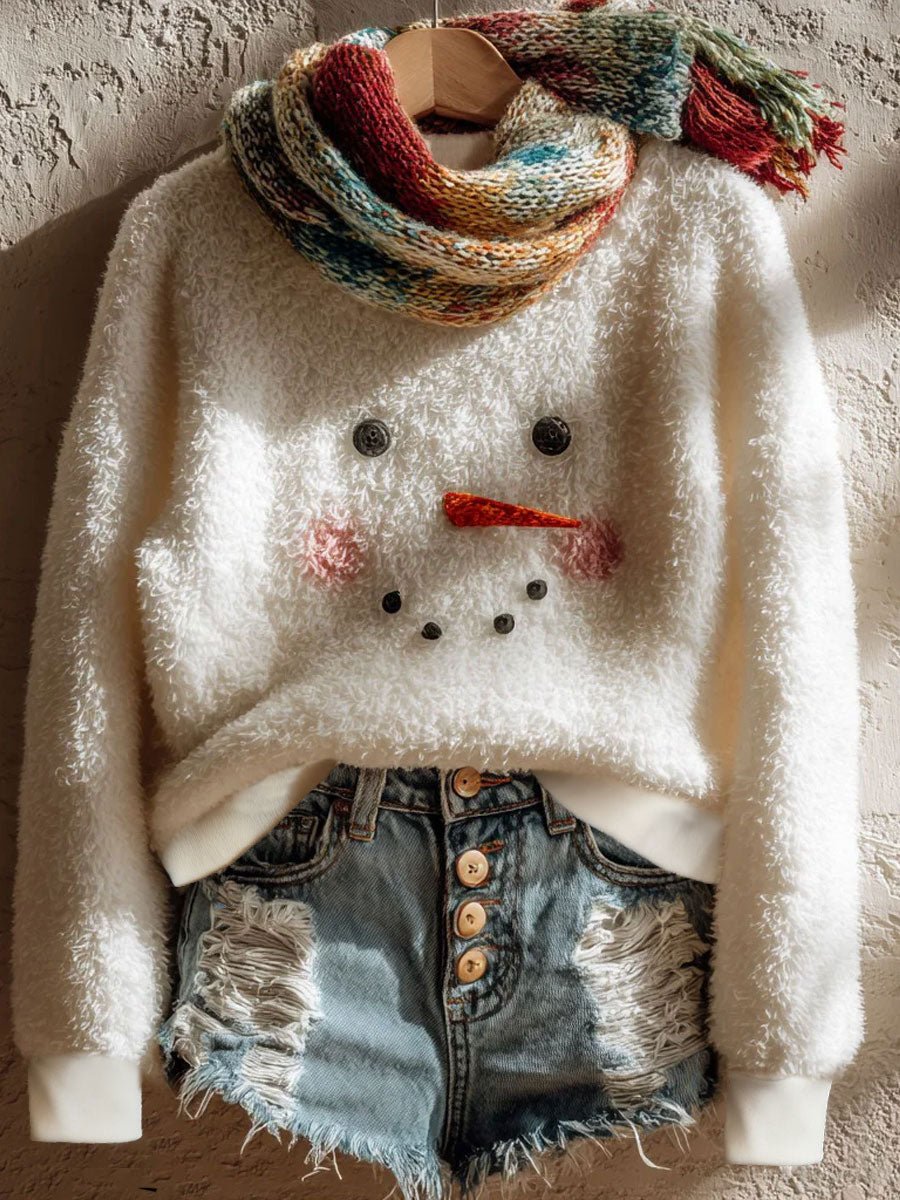 Women's Christmas Print Casual Flannel Sweatshirt