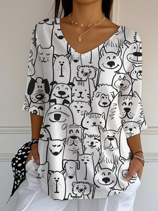 Women's Dod Love Print Casual T-Shirt