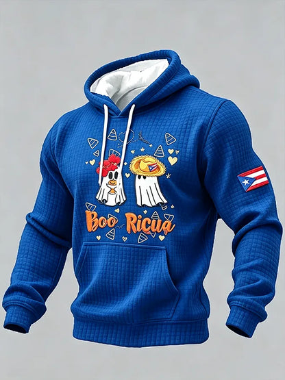 🎃Men'S Puerto Rico Halloween casual print hoodie