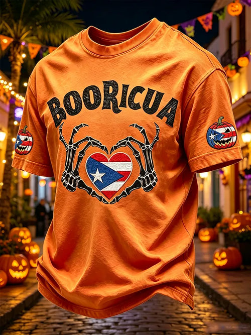 🎃Men's Halloween In Puerto Rico Print Short-Sleeve T-Shirt