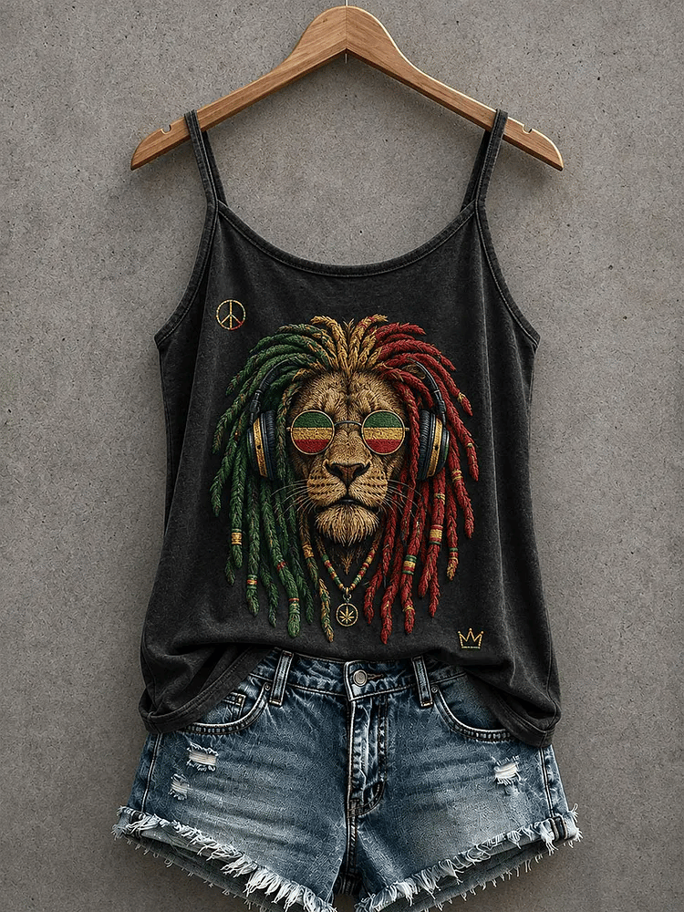 Women's Reggae Inspired Print Casual Tank Top