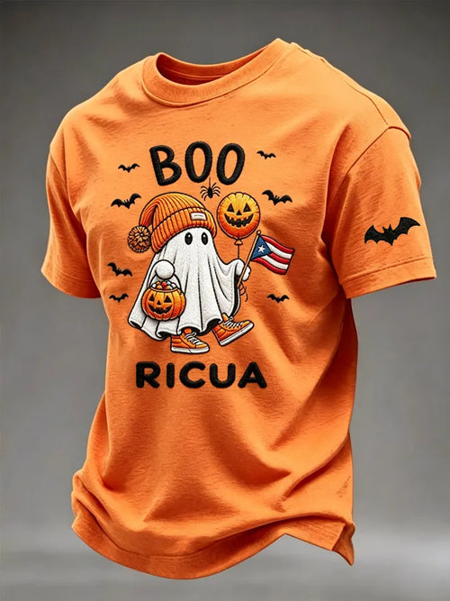 🎃Men's Halloween in Puerto Rico Print Short-Sleeve T-Shirt