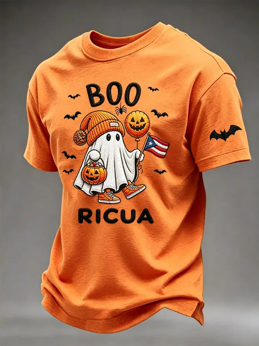 🎃Men's Halloween in Puerto Rico Print Short-Sleeve T-Shirt