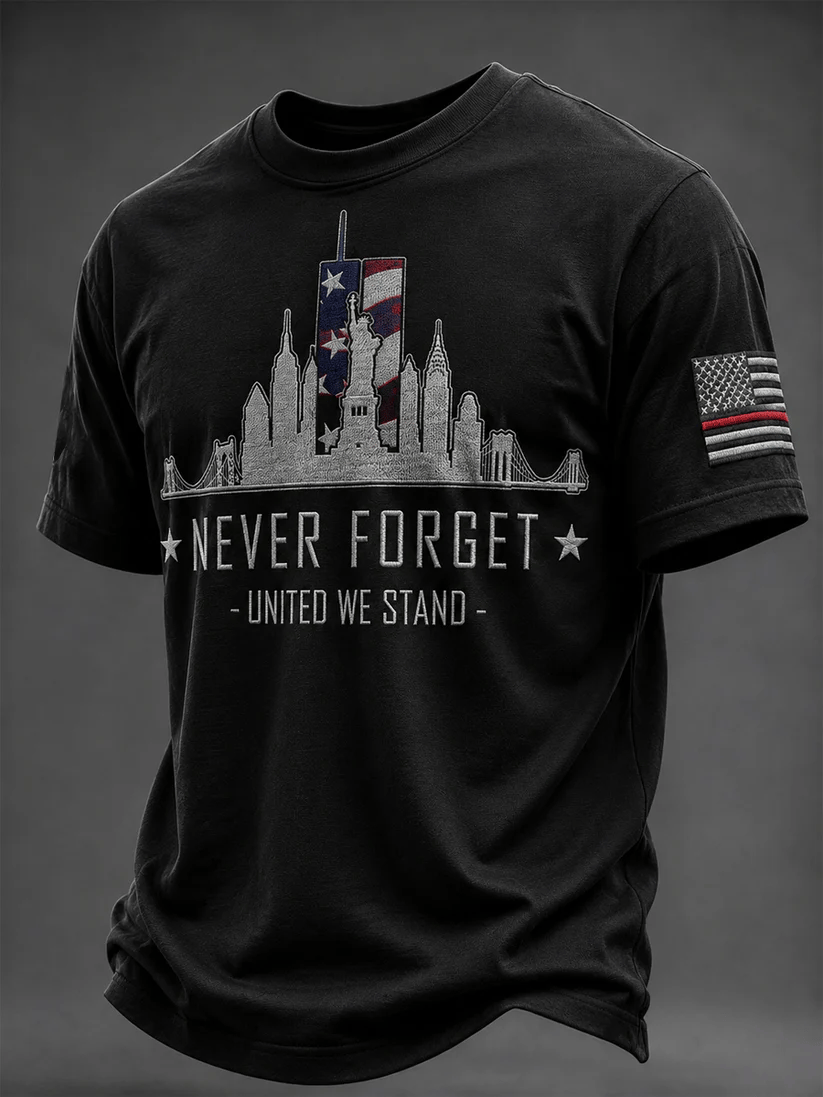 Men's 9.11 Never Forget Printing  T-Shirts