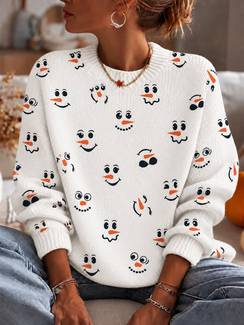 Women'S Christmas Print Crew Neck Long-Sleeve Sweatshirt