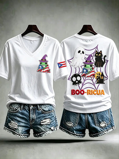 🎃Women's Booricuan Halloween Printed T-shirt