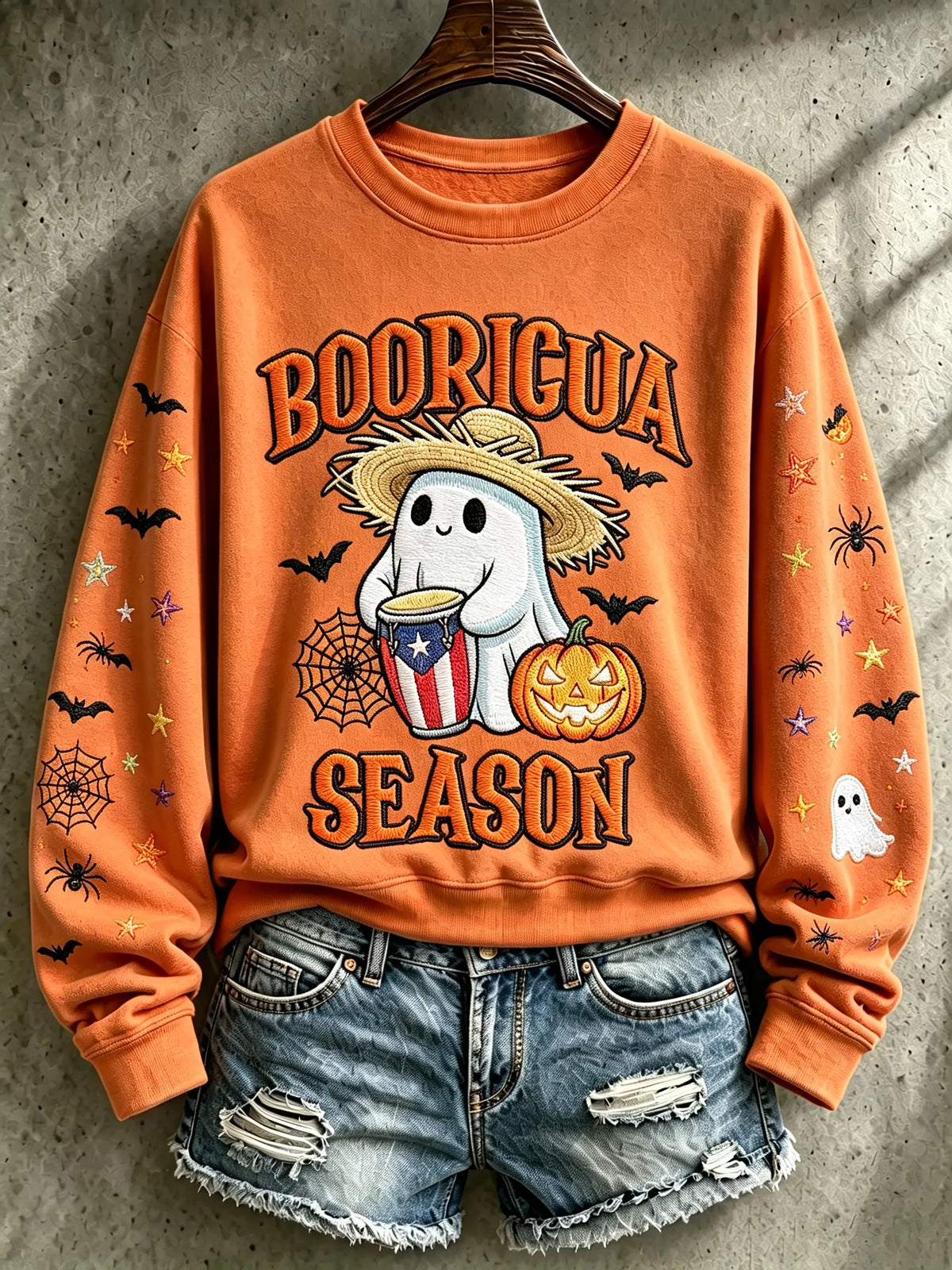 🎃Women's Halloween In Puerto Rico Printed Long-Sleeve Sweatshirt