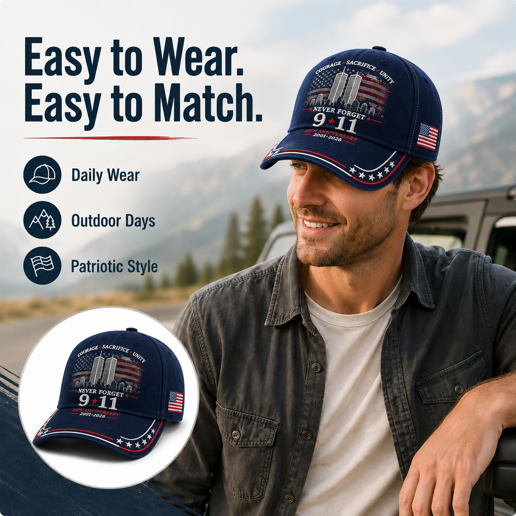 🦅49% OFF🔥Never Forget 9/11 25th Anniversary Memorial Cap
