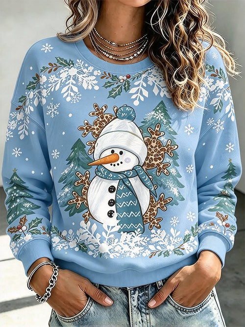 Women's Casual Printed Long-Sleeve Sweatshirt