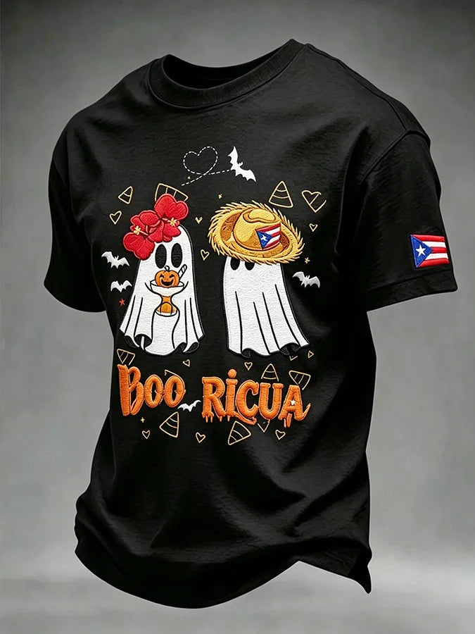 🎃Men's Puerto Rico Halloween Printed Short-Sleeve T-Shirt