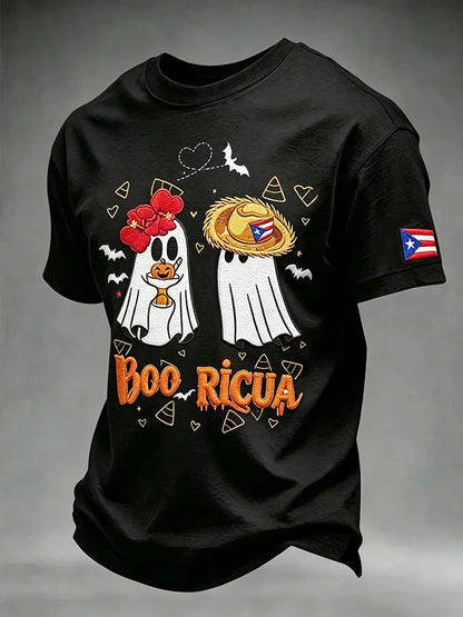 🎃Men's Puerto Rico Halloween Printed Short-Sleeve T-Shirt