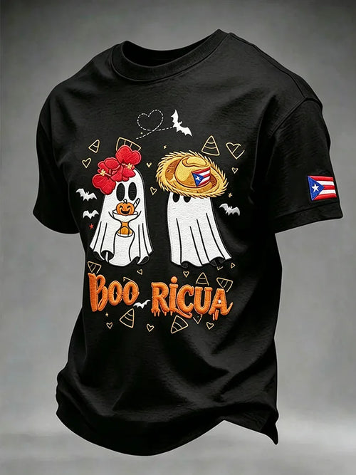 🎃Men's Puerto Rico Halloween Printed Short-Sleeve T-Shirt
