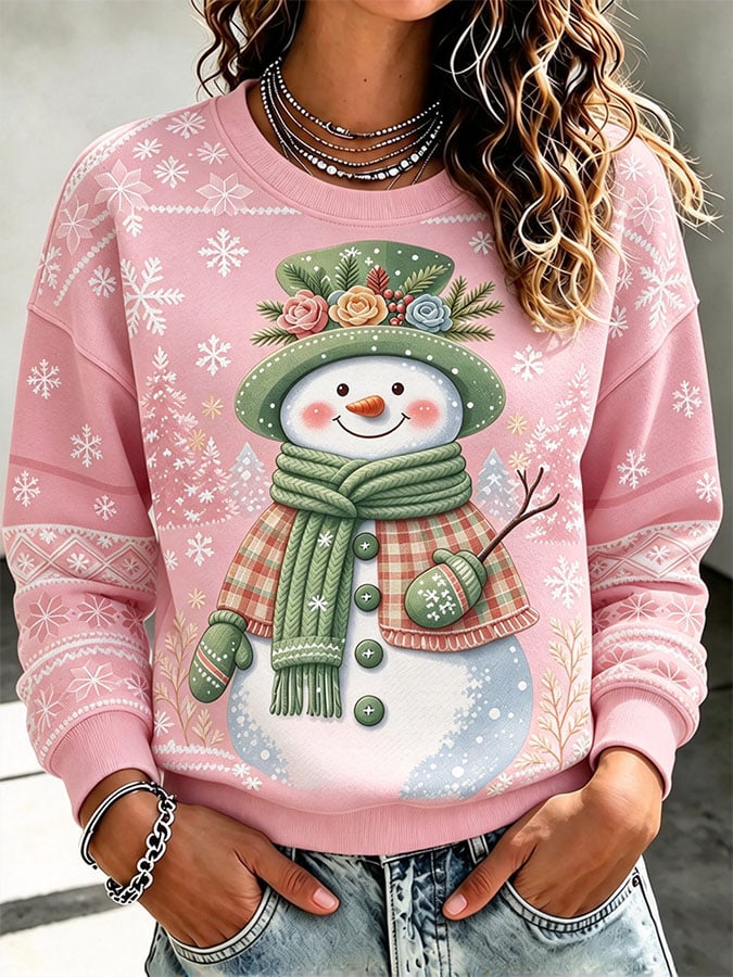 Women's Casual Printed Long-Sleeve Sweatshirt