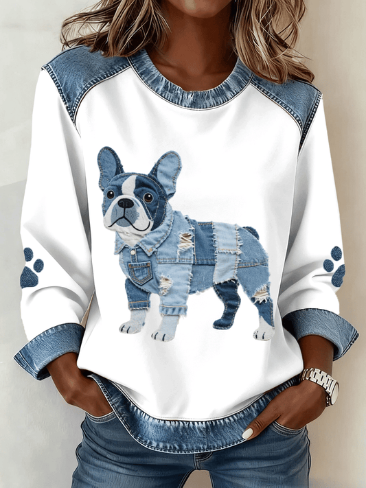 Women's French Bulldog Printed Sweatshirt