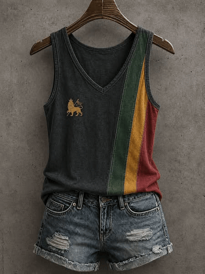 Women's Reggae Inspired Print Casual Tank Top