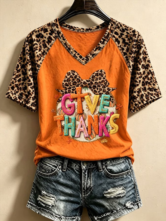 Women's Thanksgiving Print T-Shirt