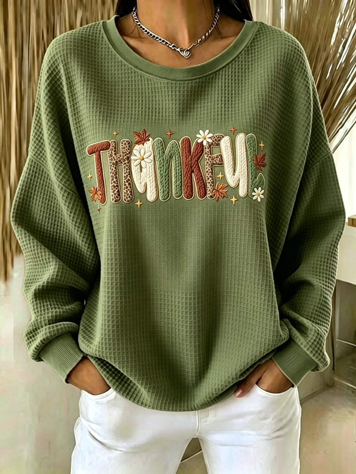 Women's Thanksgiving Print Sweatshirt