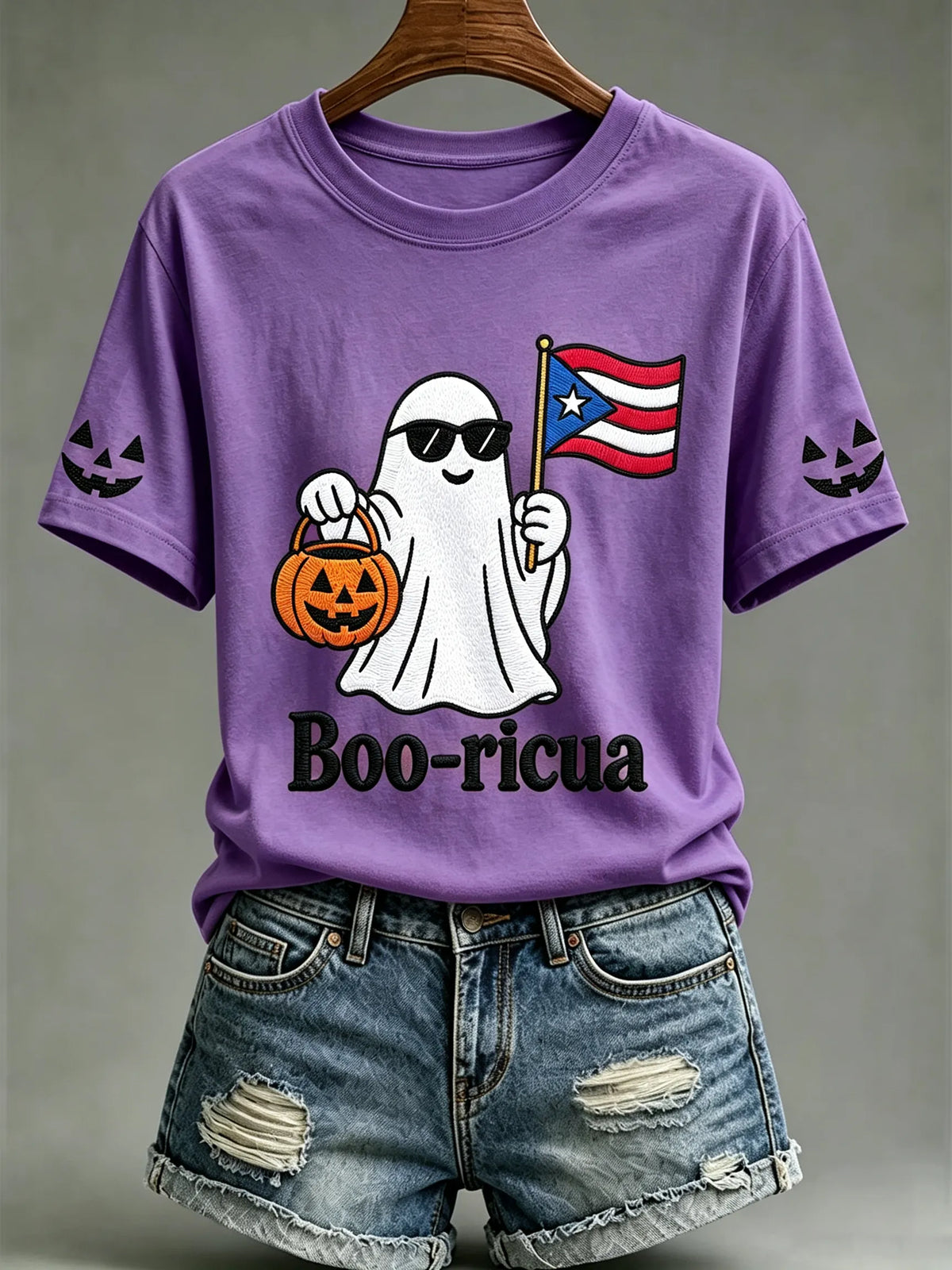 🎃Women's Halloween In Puerto Rico Print T-Shirt