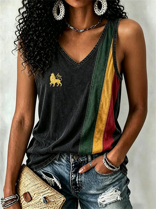 Women's Reggae Inspired Print Casual Tank Top