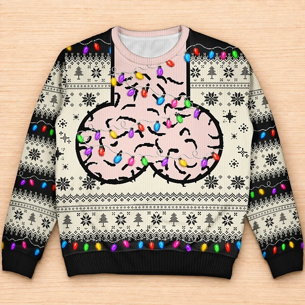 Funny Christmas Gift For Bald Dad Papa Husband - Personalized Unisex Ugly Sweater