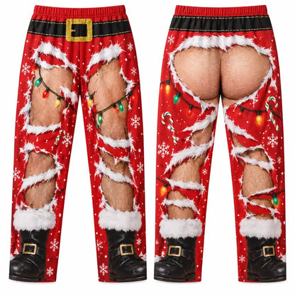 Santa’s Ripped Pants – Funny Christmas Illusion Pajama Pants