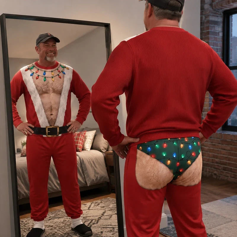 Funny Christmas Light Butt Pants 🎄