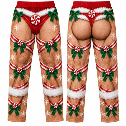 Unwrap Me Christmas Pajama Pants – Funny Illusion Print
