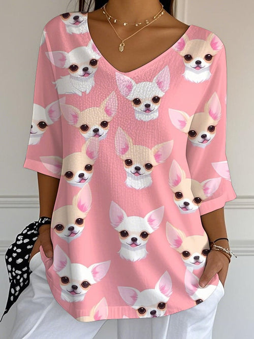 Women's Chihuahuas Print Casual T-Shirt