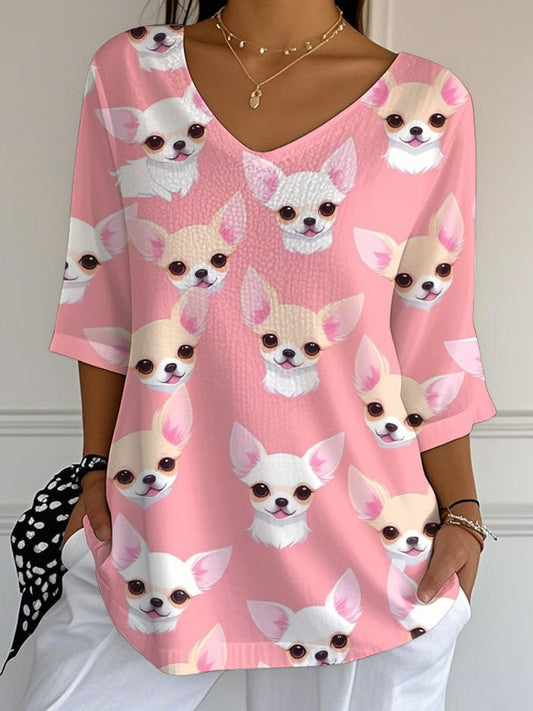 Women's Chihuahuas Print Casual T-Shirt