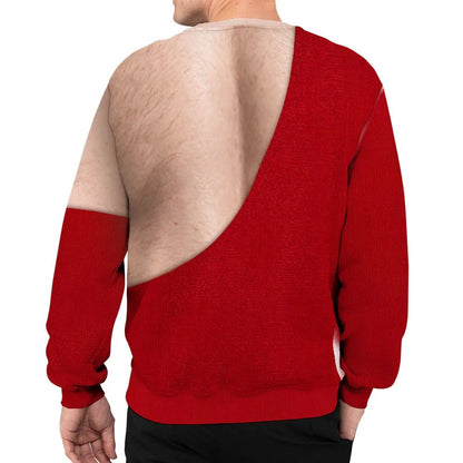Personalized Funny Christmas Illusion Sweatshirt – Custom Skin Tone Ugly Holiday Sweater