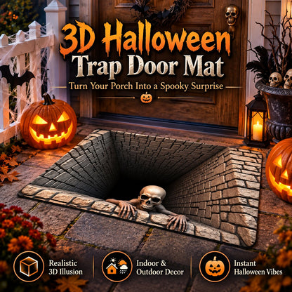 🔥Last Day 50% OFF🎁💀3D Illusion Skull Pit Mat – Halloween Area Rug