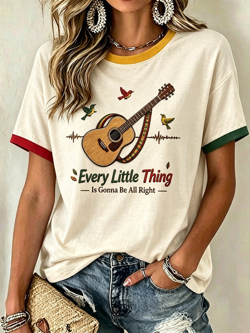 Women's Reggae Music Art Print Casual T-shirt